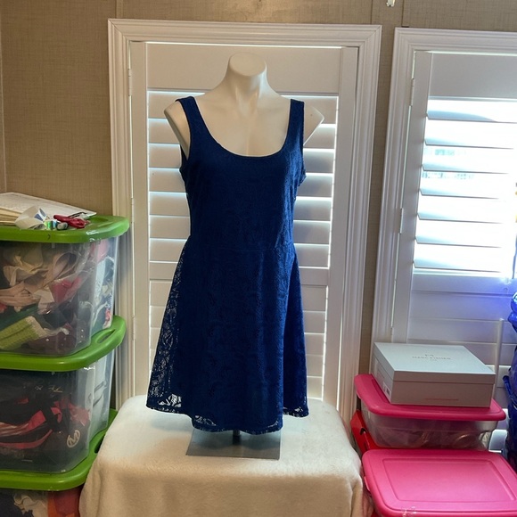 Metaphor Royal Blue Lace Mini Dress - Picture 1 of 9